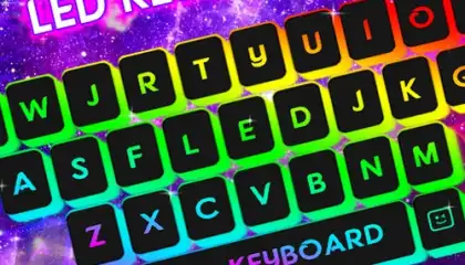 Neon LED Keyboard Fonts, RGB